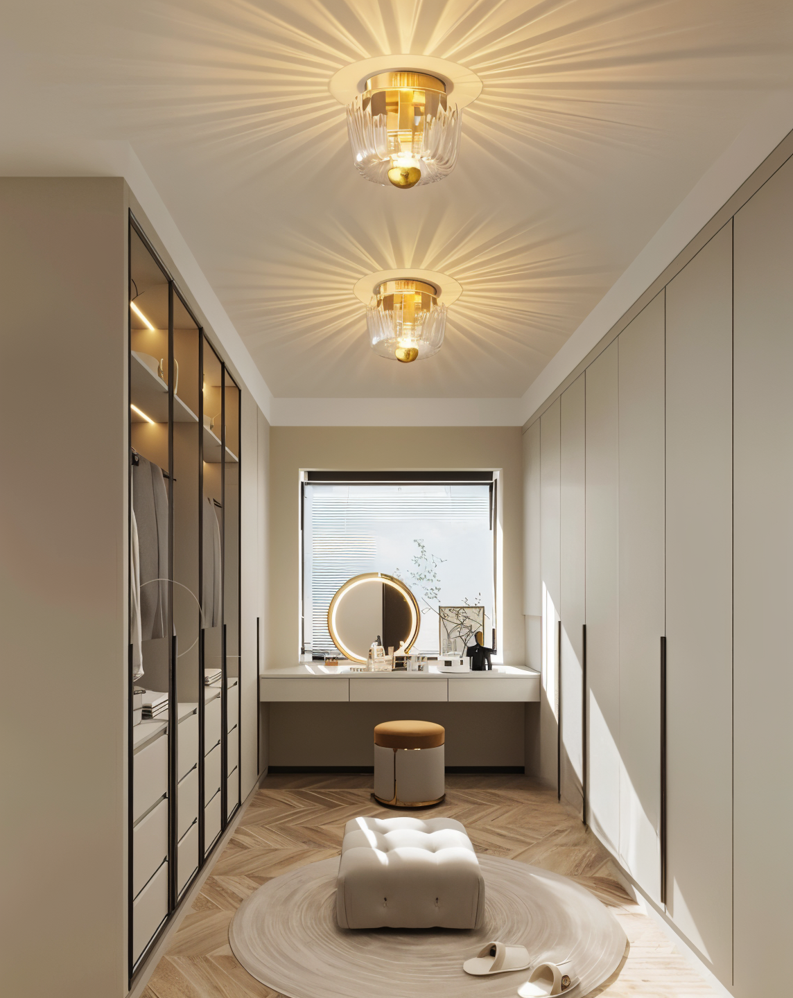 Lampa ścienna z ryflowanego szkła w stylu Bauhaus