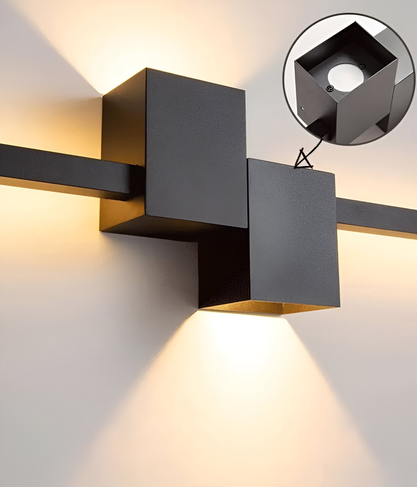 Czarna liniowa lampa ścienna LED do nowoczesnych wnętrz