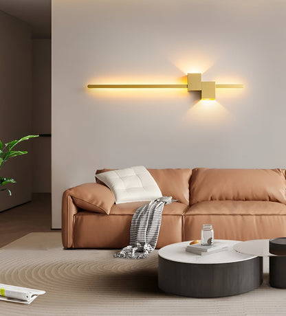Czarna liniowa lampa ścienna LED do nowoczesnych wnętrz