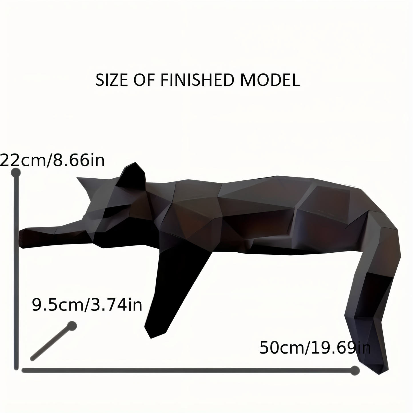 Figurka kota 3D DIY w stylu origami do nowoczesnego wnętrza