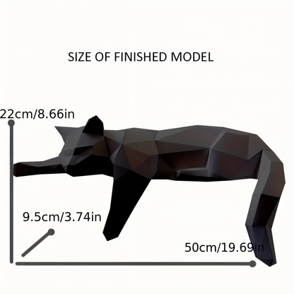 Figurka kota 3D DIY w stylu origami do nowoczesnego wnętrza