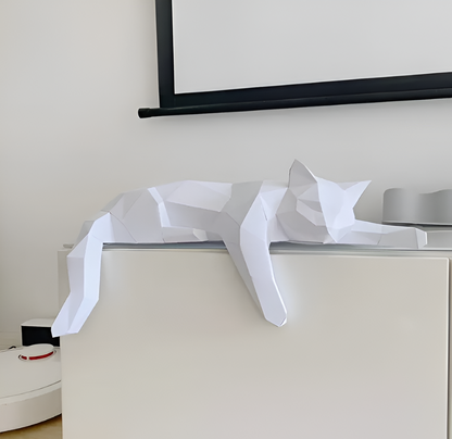 Figurka kota 3D DIY w stylu origami do nowoczesnego wnętrza