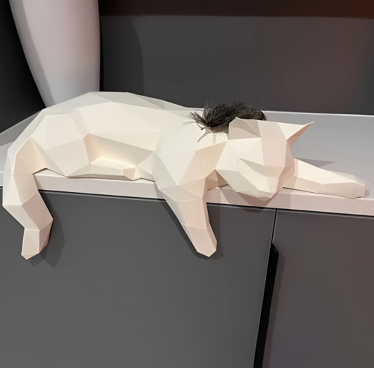 Figurka kota 3D DIY w stylu origami do nowoczesnego wnętrza