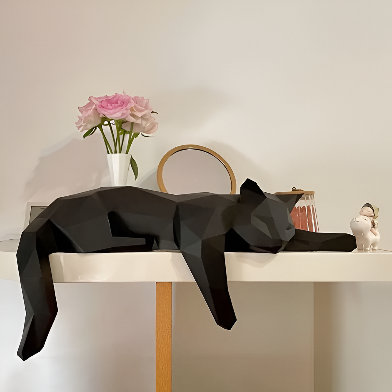Figurka kota 3D DIY w stylu origami do nowoczesnego wnętrza