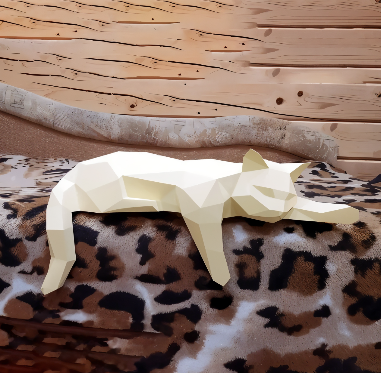 Figurka kota 3D DIY w stylu origami do nowoczesnego wnętrza