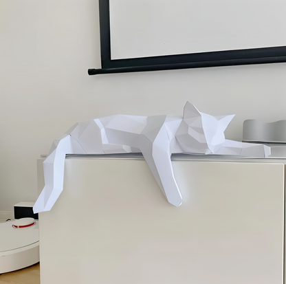 Figurka kota 3D DIY w stylu origami do nowoczesnego wnętrza