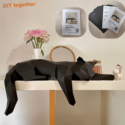 Figurka kota 3D DIY w stylu origami do nowoczesnego wnętrza