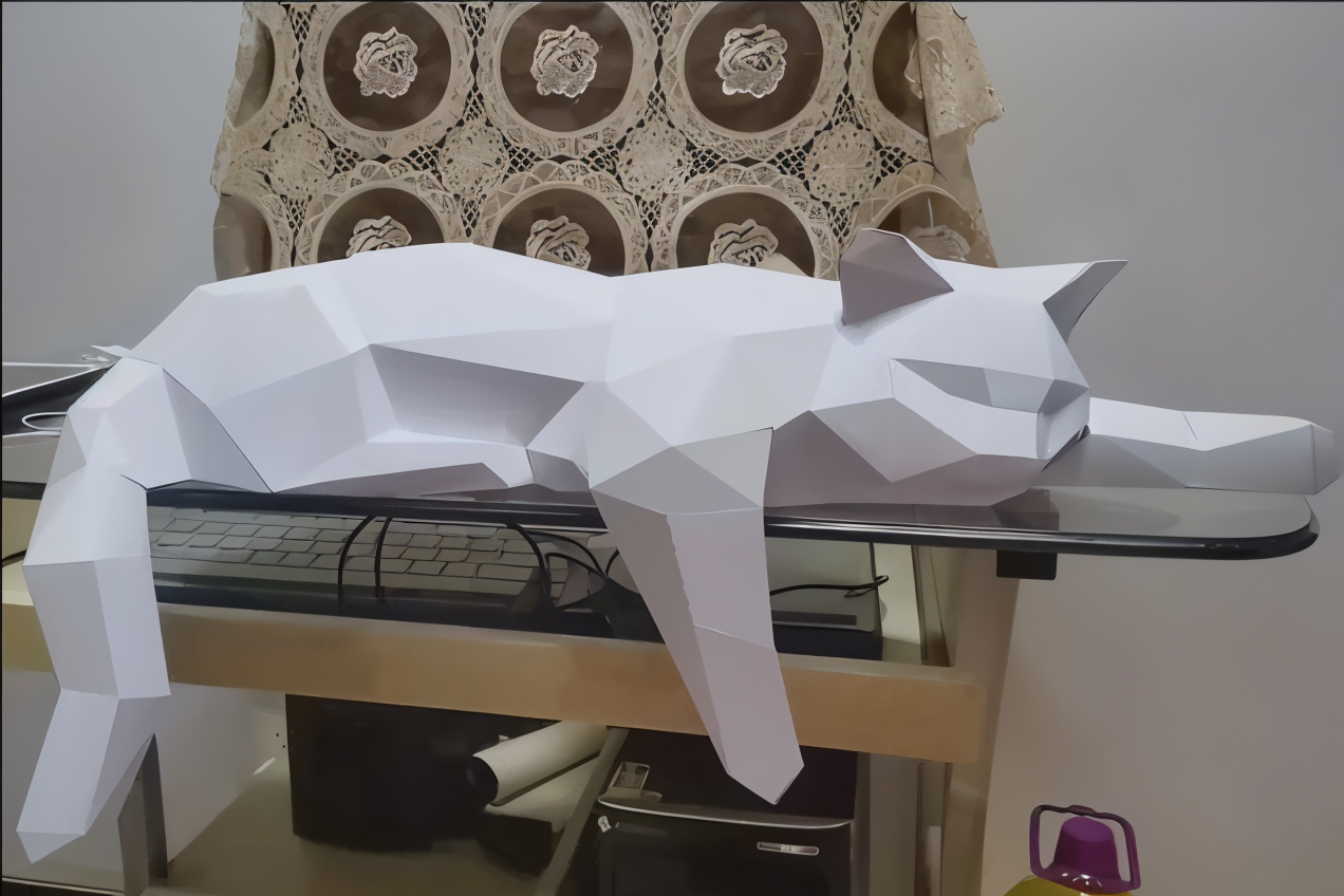 Figurka kota 3D DIY w stylu origami do nowoczesnego wnętrza