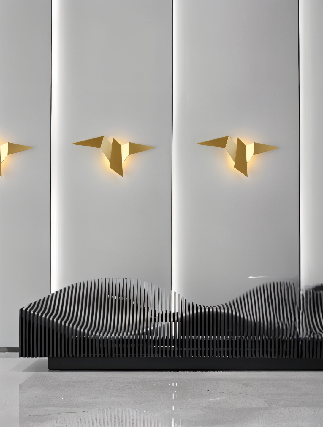 Kinkiet origami ptak LED japoński do salonu