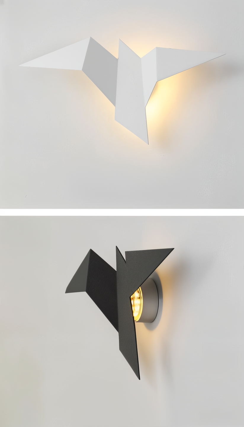 Kinkiet origami ptak LED japoński do salonu