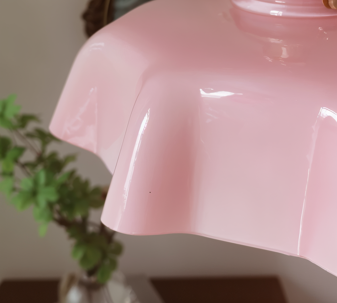 Lampa sufitowa retro szklana kwiatowa E27 mosiądz