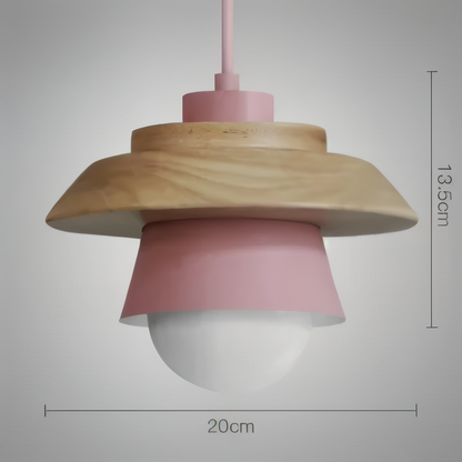Lampa wisząca drewniano-metalowa w stylu skandynawskim