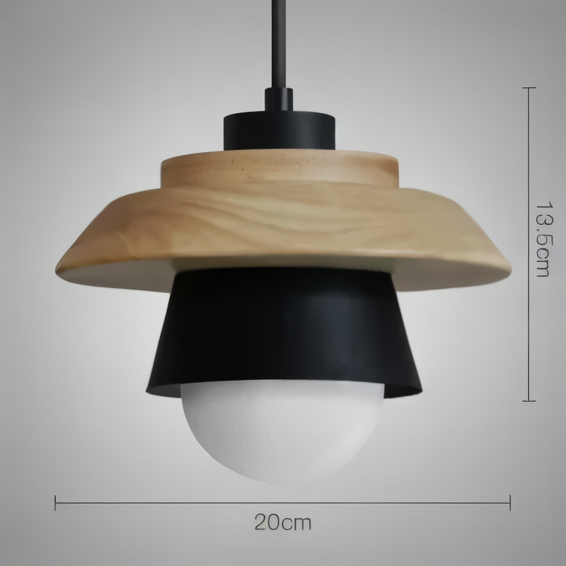 Lampa wisząca drewniano-metalowa w stylu skandynawskim