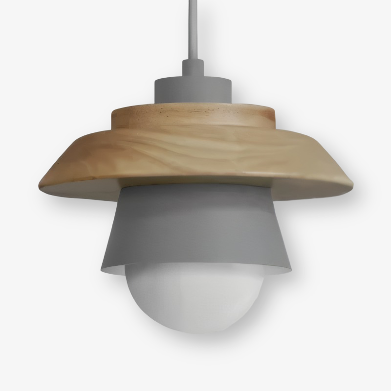 Lampa wisząca drewniano-metalowa w stylu skandynawskim