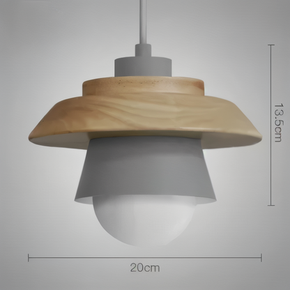 Lampa wisząca drewniano-metalowa w stylu skandynawskim