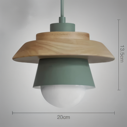 Lampa wisząca drewniano-metalowa w stylu skandynawskim