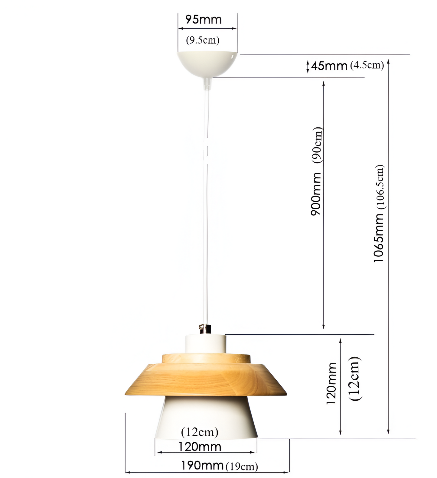 Lampa wisząca drewniano-metalowa w stylu skandynawskim