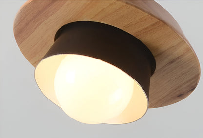 Lampa wisząca drewniano-metalowa w stylu skandynawskim