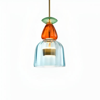 Kolorowa lampa wisząca szklana LED do pokoju dziecka