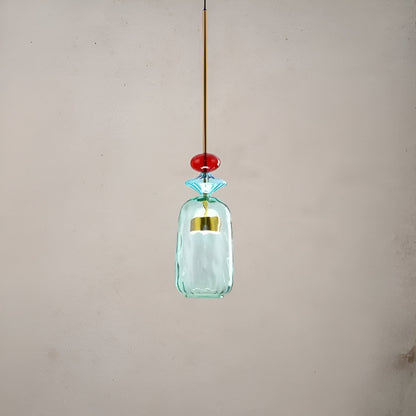 Kolorowa lampa wisząca szklana LED do pokoju dziecka