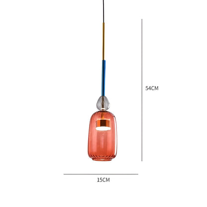 Kolorowa lampa wisząca szklana LED do pokoju dziecka