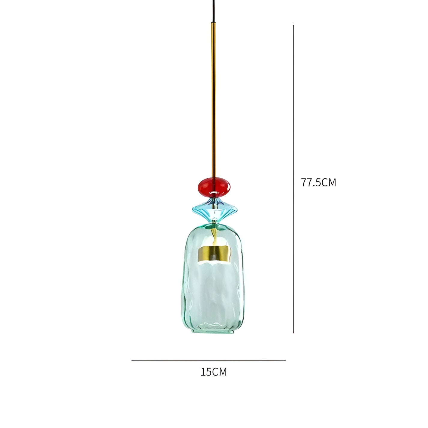 Kolorowa lampa wisząca szklana LED do pokoju dziecka