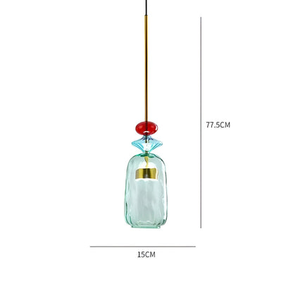 Kolorowa lampa wisząca szklana LED do pokoju dziecka