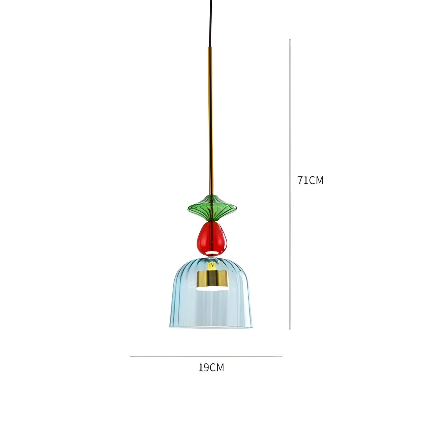 Kolorowa lampa wisząca szklana LED do pokoju dziecka