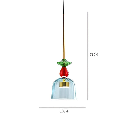 Kolorowa lampa wisząca szklana LED do pokoju dziecka