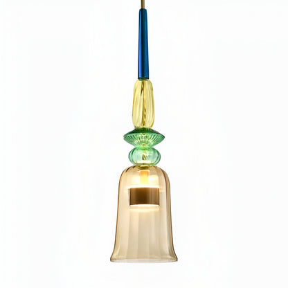 Kolorowa lampa wisząca szklana LED do pokoju dziecka