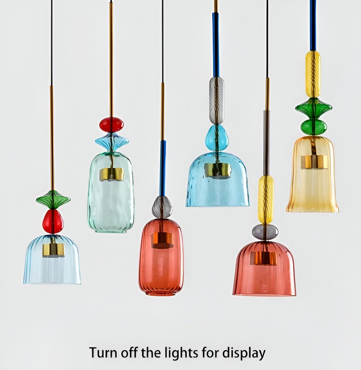 Kolorowa lampa wisząca szklana LED do pokoju dziecka
