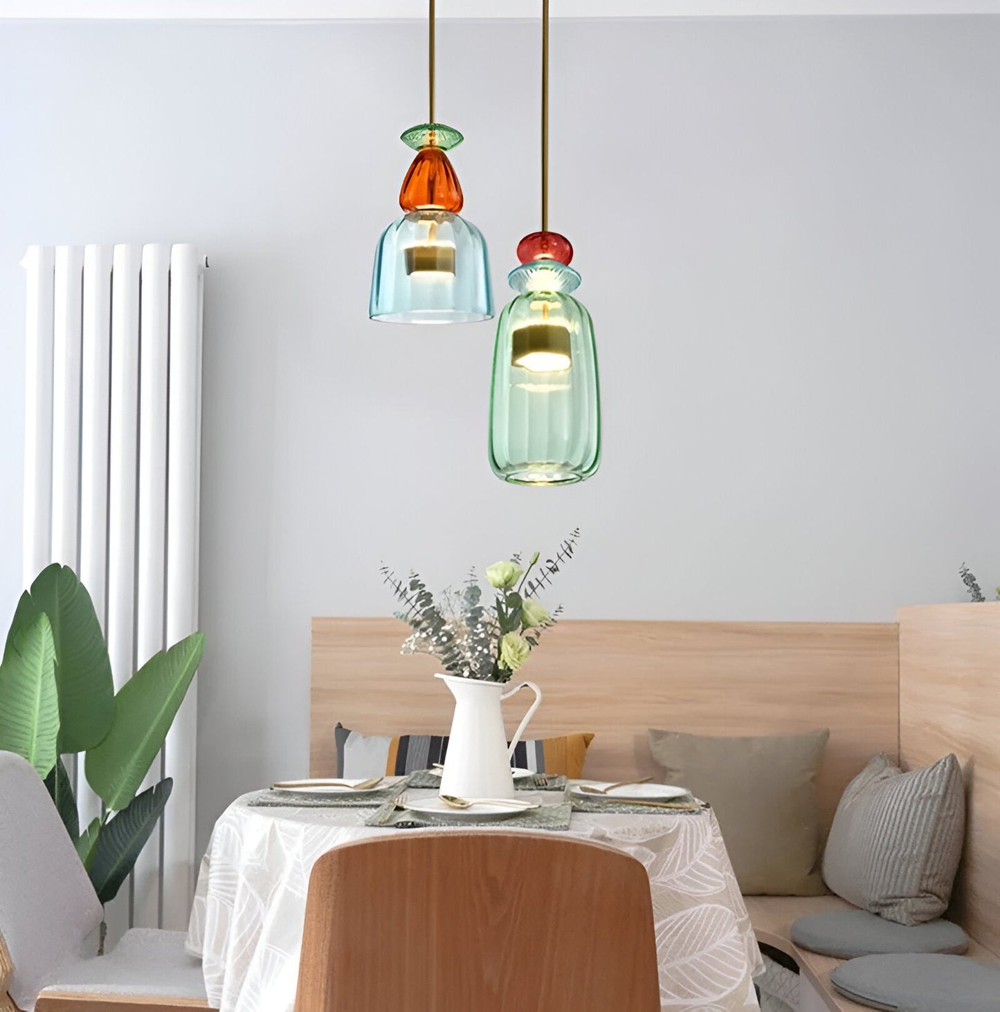 Kolorowa lampa wisząca szklana LED do pokoju dziecka