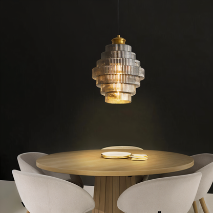Retro lampa wisząca szklana z mosiężnym wykończeniem