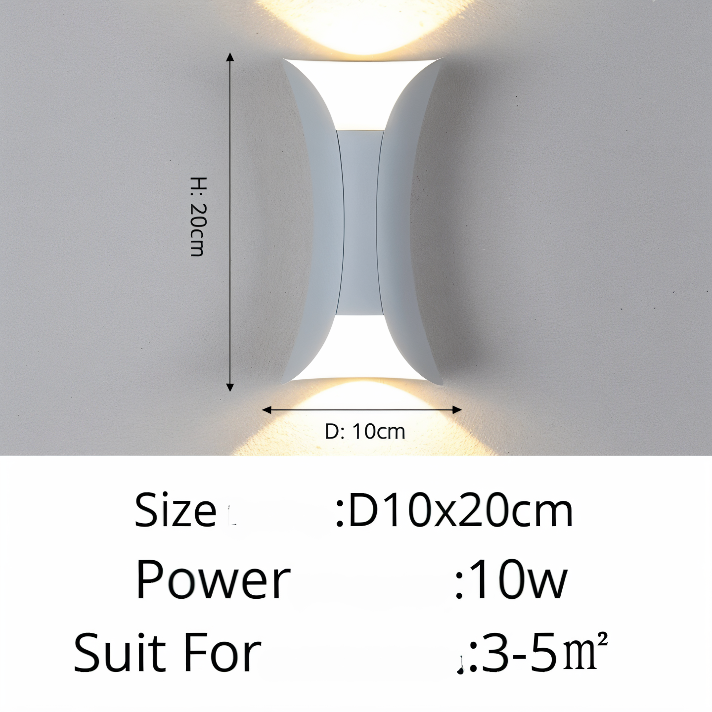 Zewnętrzna lampa ścienna LED góra-dół czarno-złota