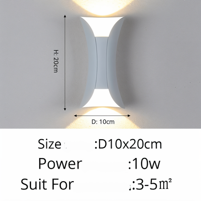 Zewnętrzna lampa ścienna LED góra-dół czarno-złota