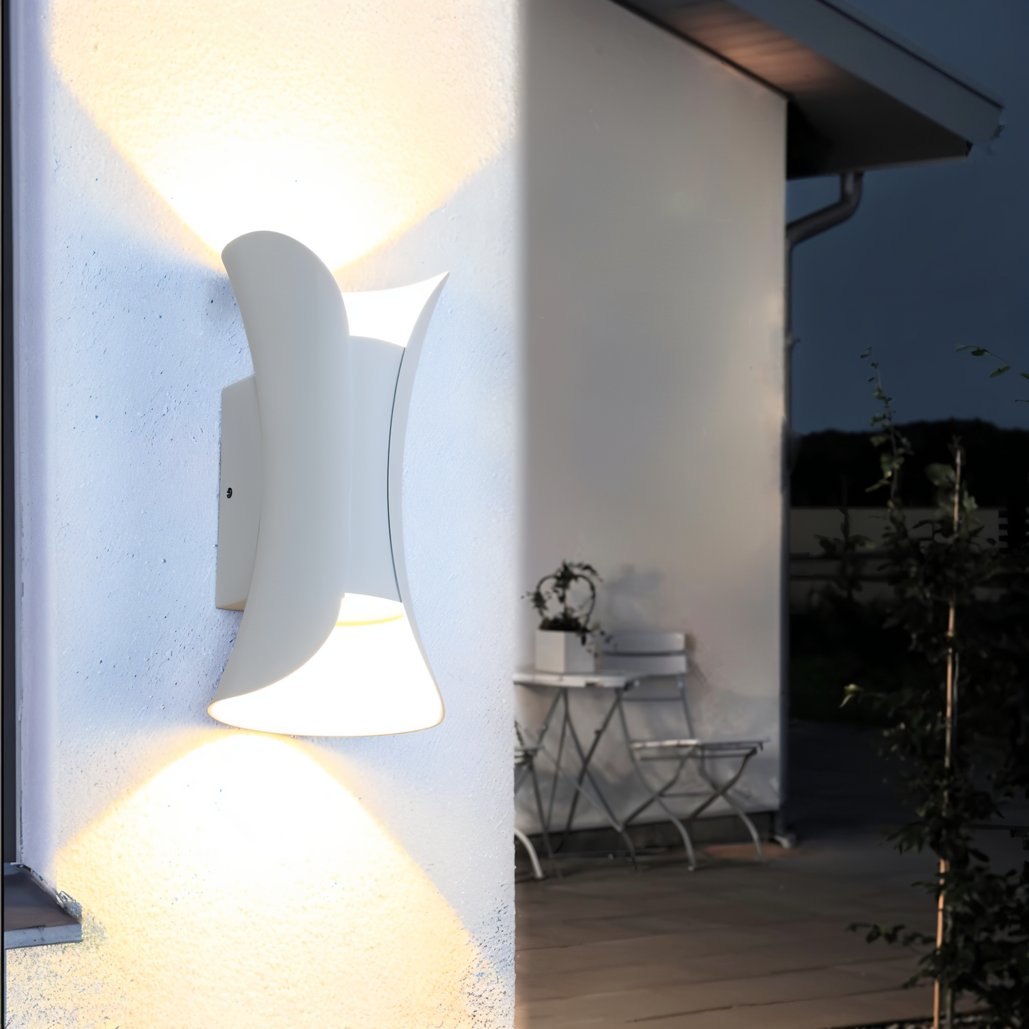 Zewnętrzna lampa ścienna LED góra-dół czarno-złota