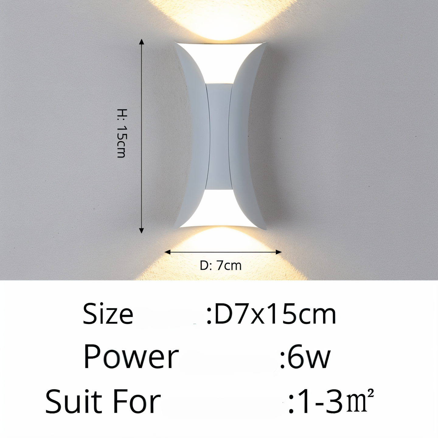 Zewnętrzna lampa ścienna LED góra-dół czarno-złota