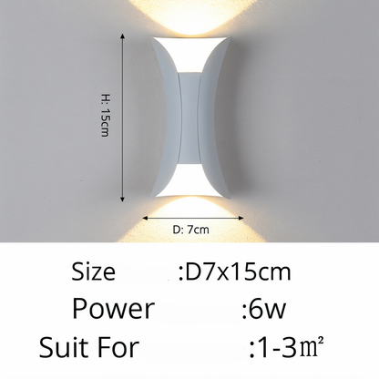 Zewnętrzna lampa ścienna LED góra-dół czarno-złota