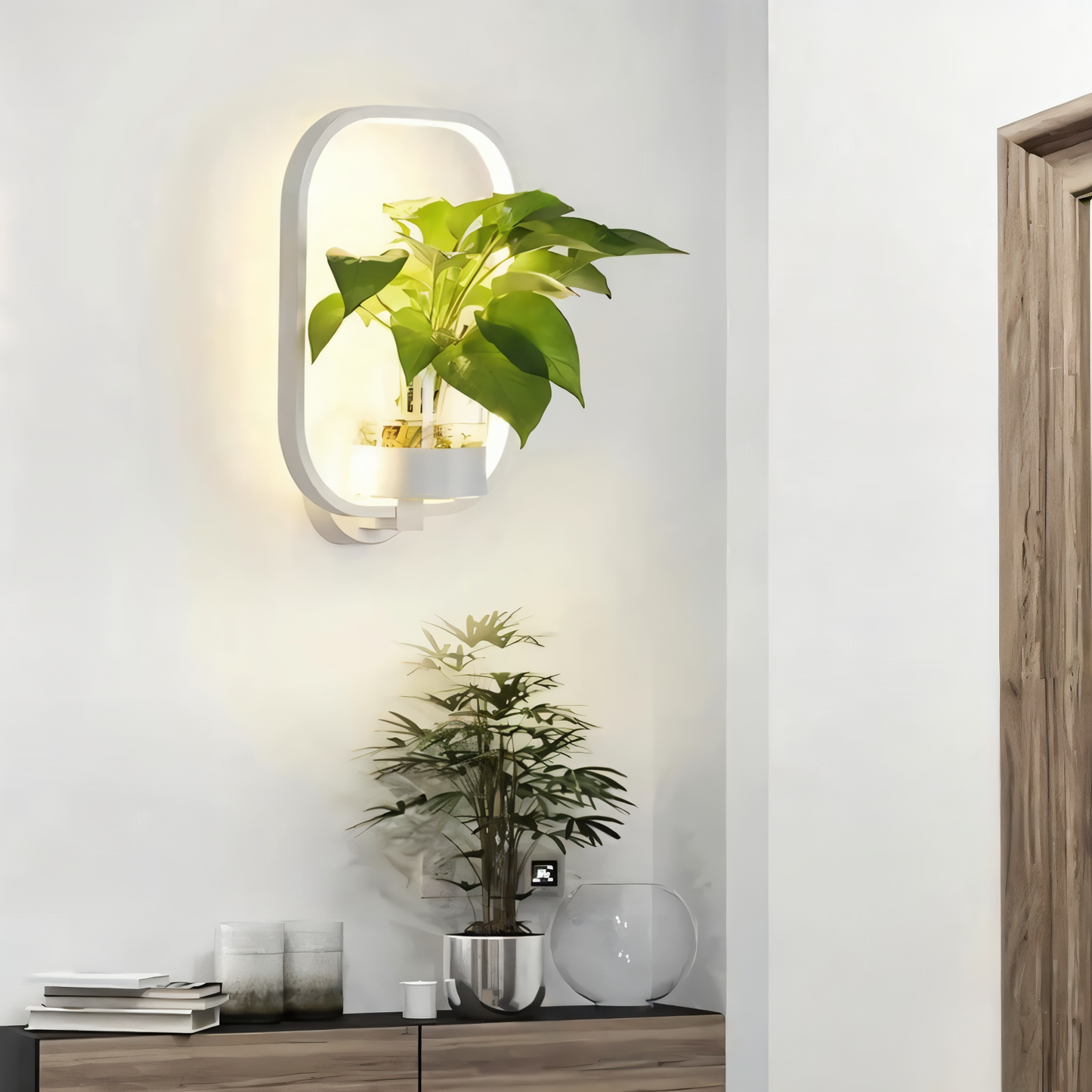 Lampa ścienna LED z uchwytem na roślinę