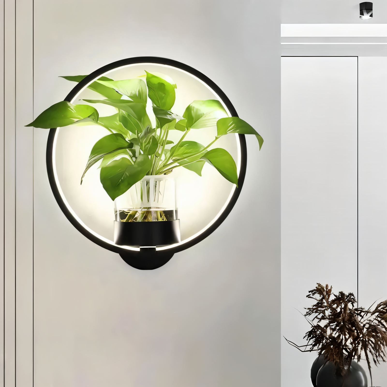 Lampa ścienna LED z uchwytem na roślinę