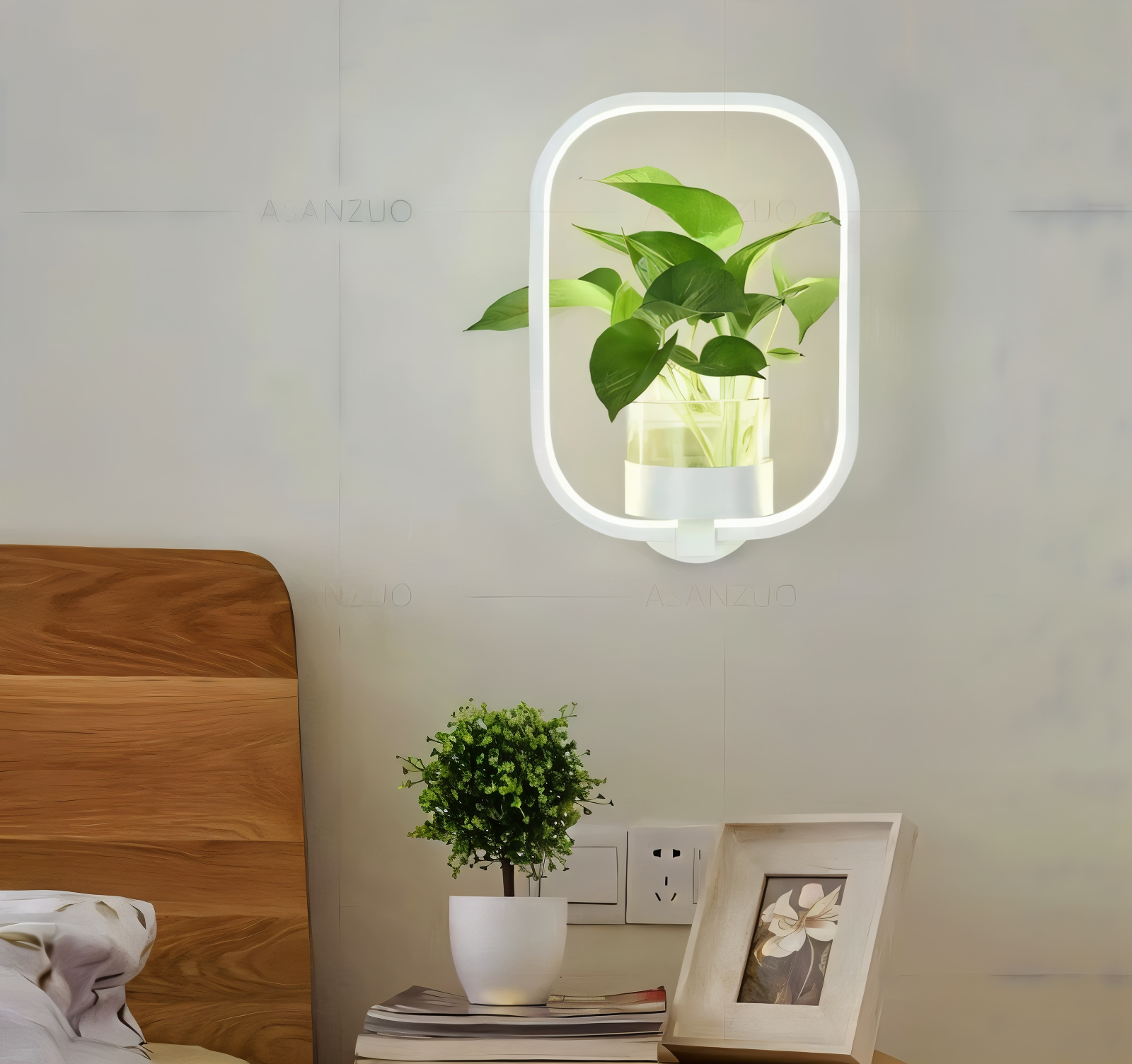 Lampa ścienna LED z uchwytem na roślinę