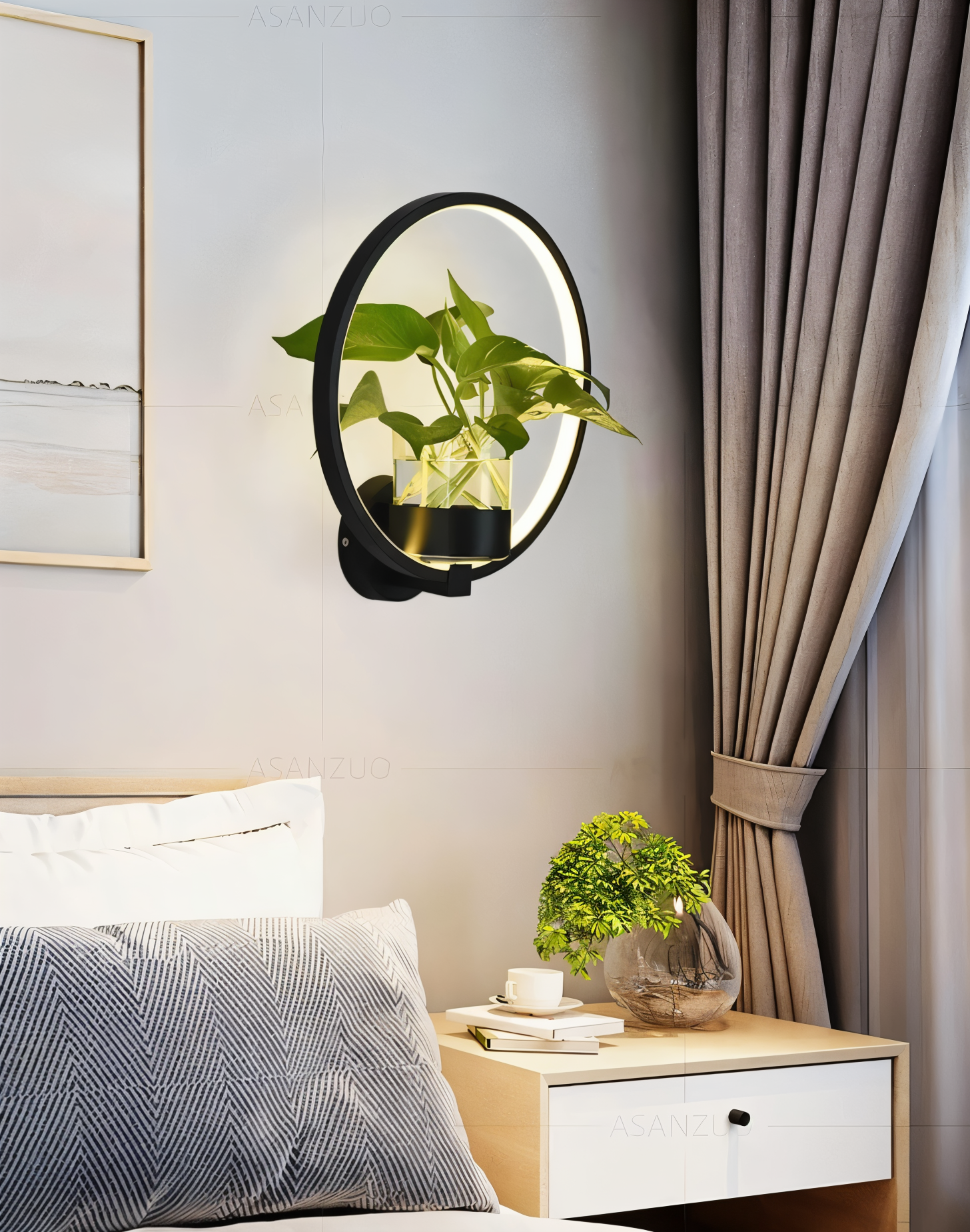 Lampa ścienna LED z uchwytem na roślinę