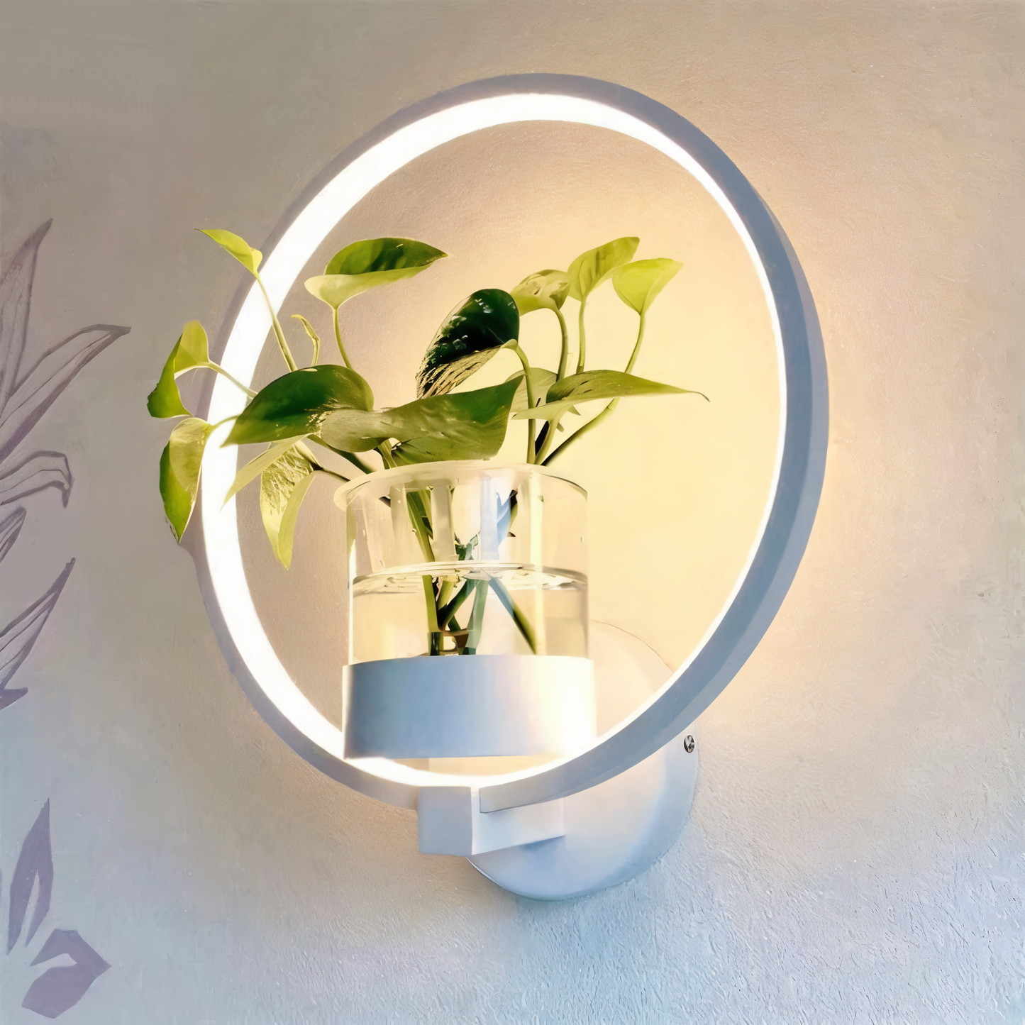 Lampa ścienna LED z uchwytem na roślinę