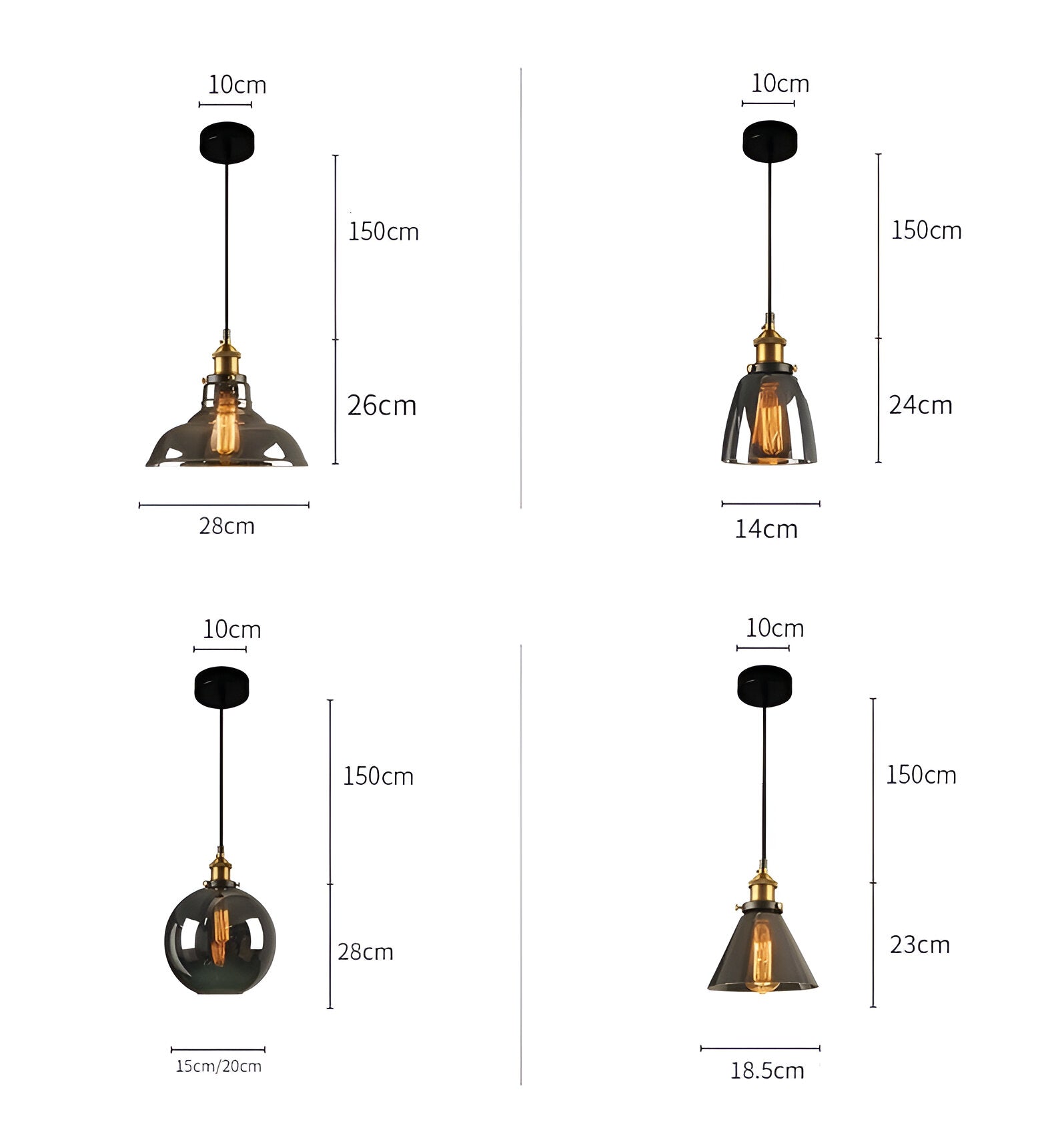 Lampa sufitowa vintage dymione szkło E27 industrialna