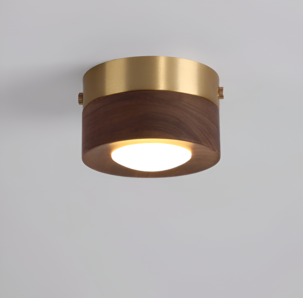 Drewniana lampa sufitowa LED punktowa orzechowa
