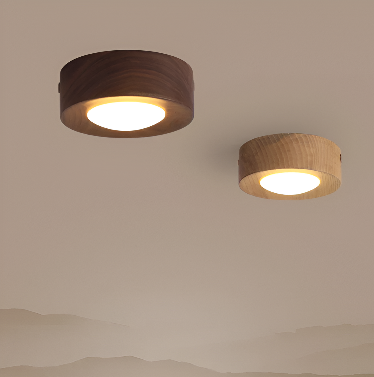 Drewniana lampa sufitowa LED spotlight orzechowa