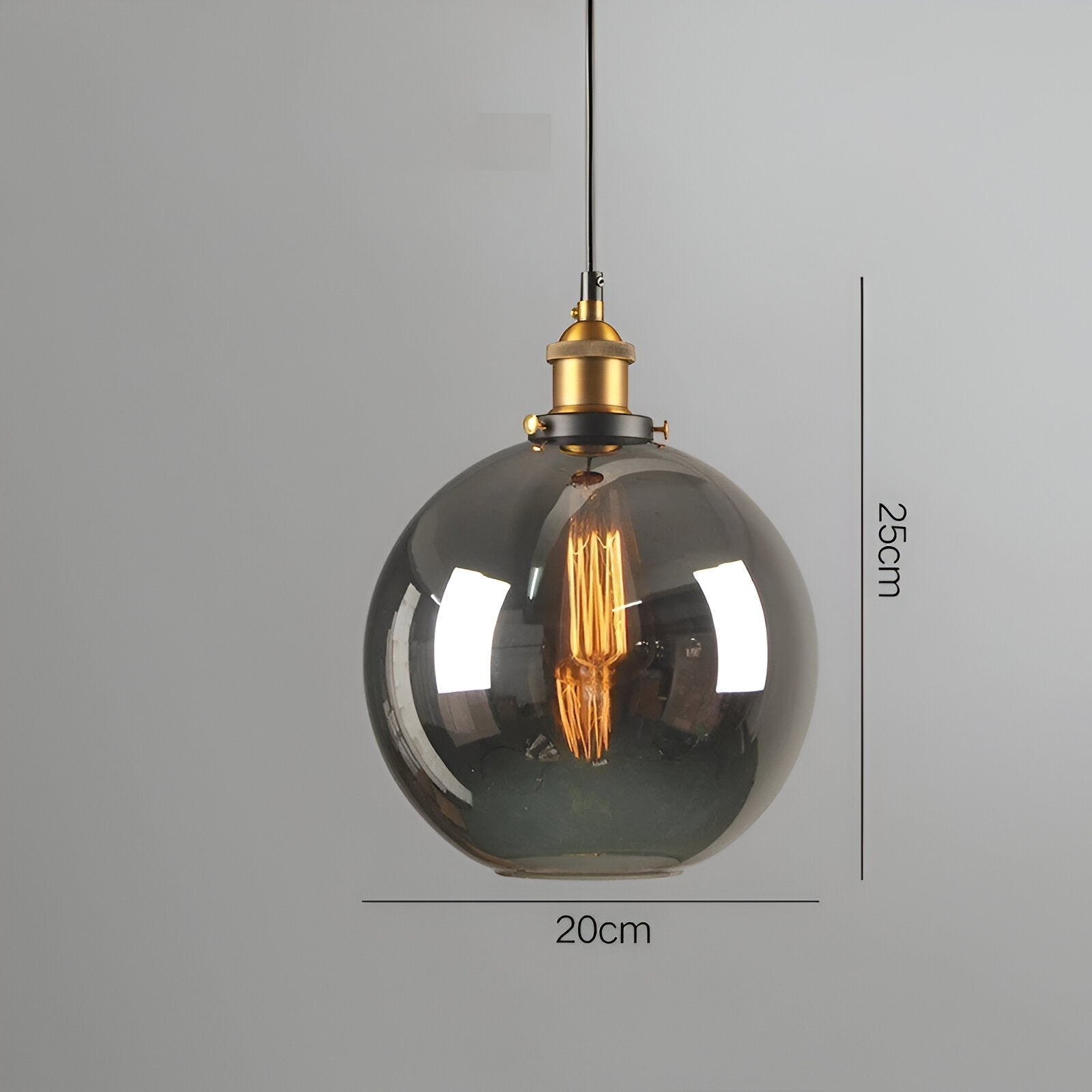 Lampa sufitowa vintage dymione szkło E27 industrialna