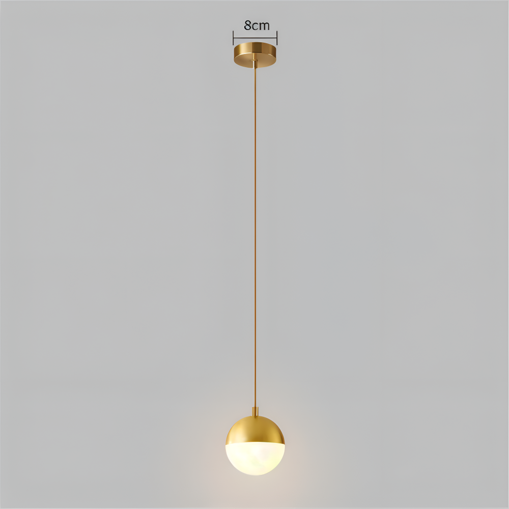 Złoto-czarna lampa wisząca z kryształową kulą