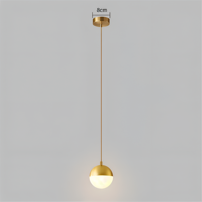 Złoto-czarna lampa wisząca z kryształową kulą