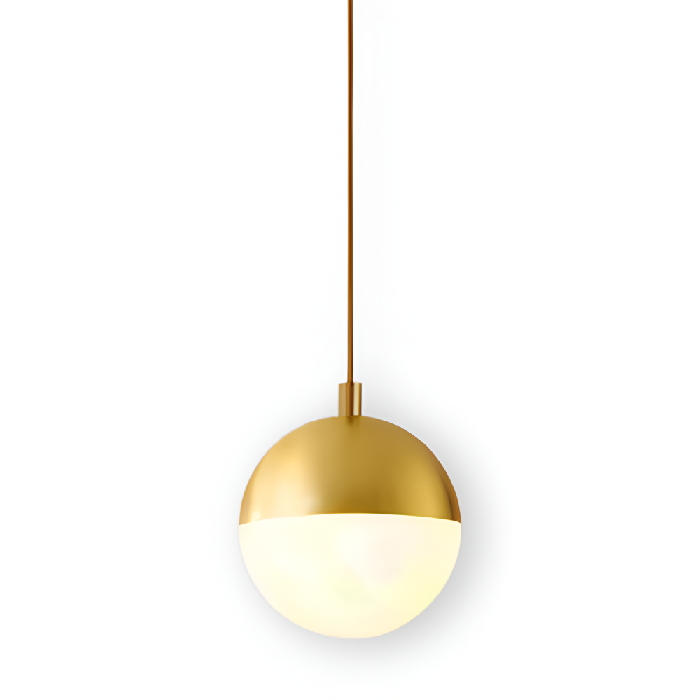 Złoto-czarna lampa wisząca z kryształową kulą